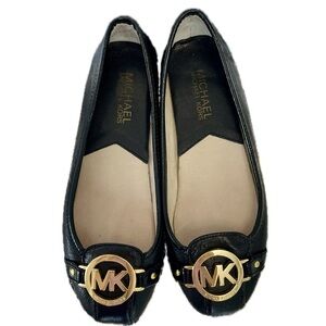 Michael Kors Black and Gold Flats